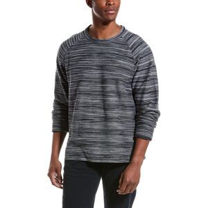 Vince Mens Space Dye Stripe Long Sleeve French Terry T Shirt Blue Size XXL